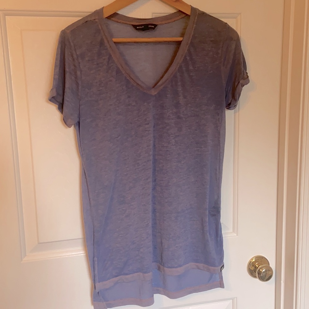 Rock & Republic Sheer Blue/Pink/Purple tee